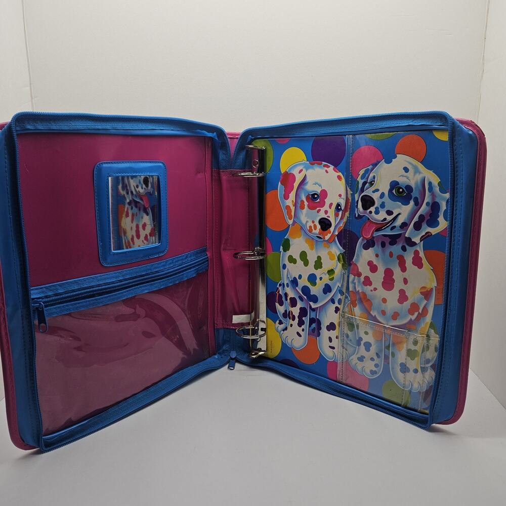 Lisa Frank Vintage 90's 3 Ring Binder Spotty And Dotty Zip Up - Picture 7 of 12
